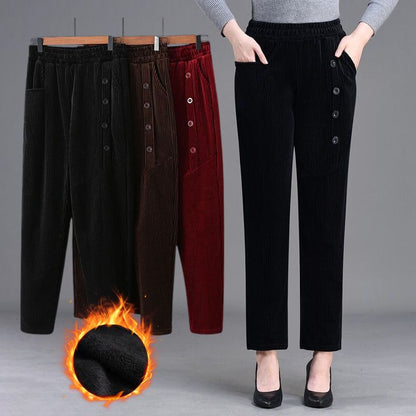 🍂Dames hoge taille corduroy warme broek