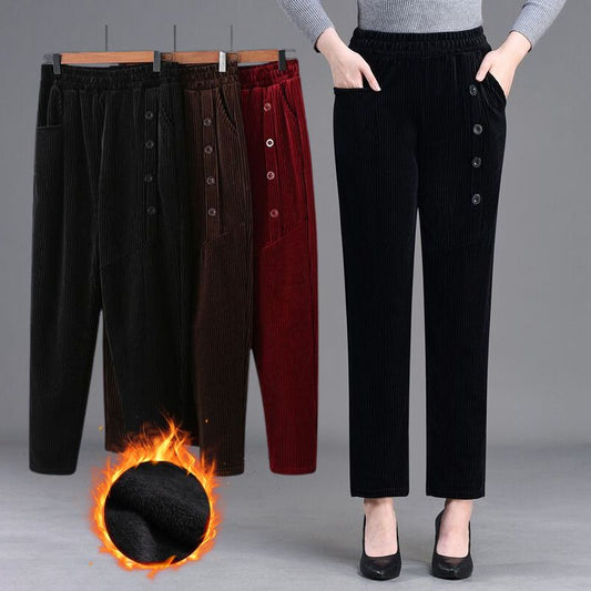🍂Dames hoge taille corduroy warme broek